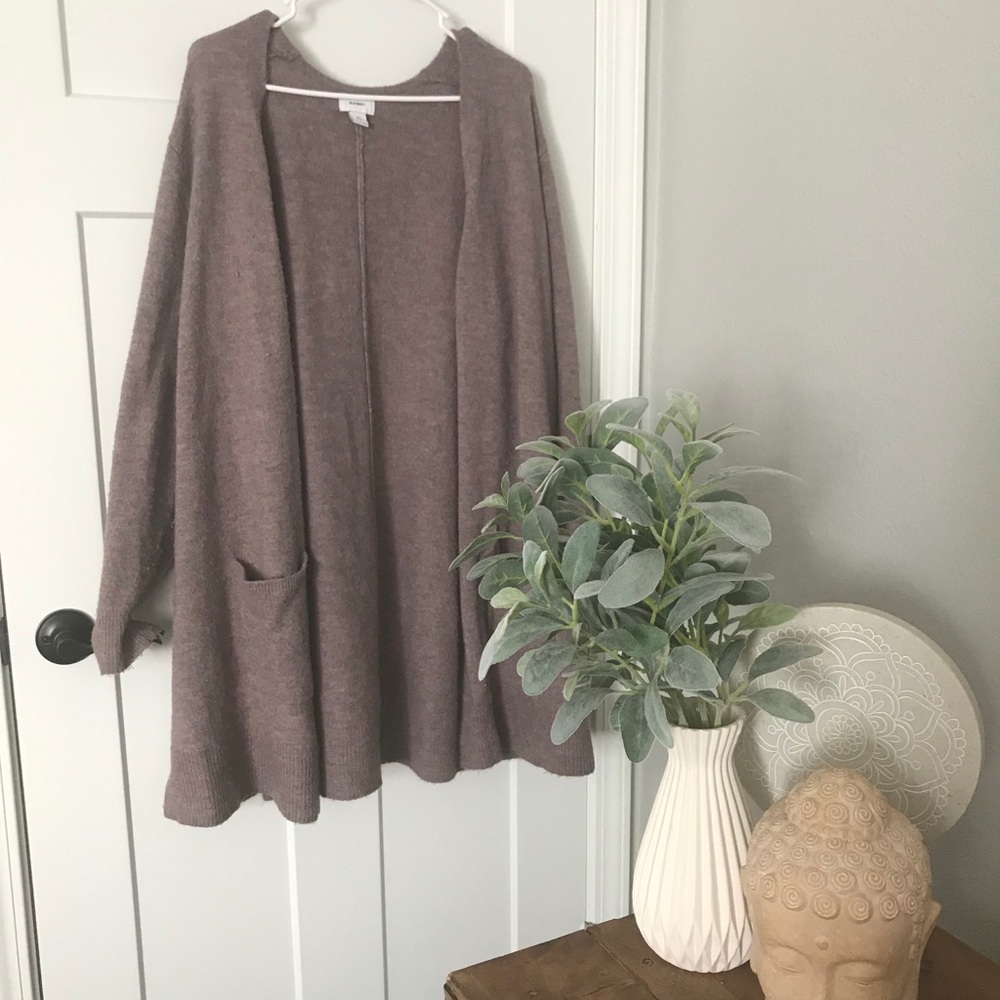 Old navy long sweater plus size 1x - fuzzy / mauve